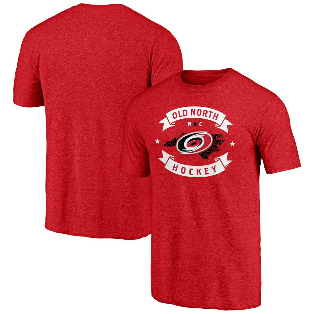 Carolina Hurricanes Shoot to Score Tri-Blend T-Shirt - Red | US 202545436