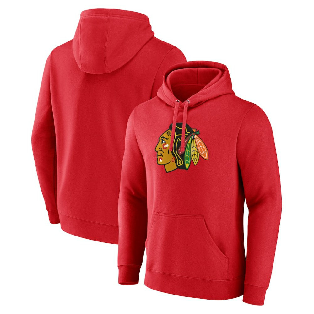 Chicago Blackhawks Primary Logo Pullover Hoodie - Red | US 202545438