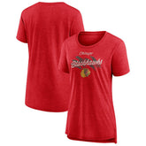 Chicago Blackhawks Women's Hit the Ice Tri-Blend T-Shirt - Red | US 202545446