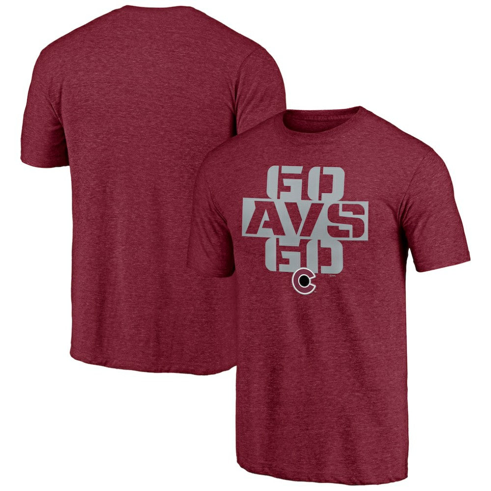 Colorado Avalanche Shoot to Score Tri-Blend T-Shirt - Burgundy | US 202545451