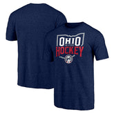Columbus Blue Jackets Shoot to Score Tri-Blend T-Shirt - Navy | US 202545452
