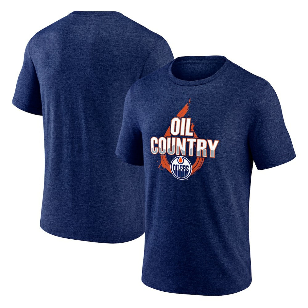 Edmonton Oilers Represent Tri-Blend T-Shirt - Navy | US 202545469