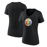 Edmonton Oilers Women's Team Pride V-Neck T-Shirt - Black | US 202545473
