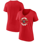 Florida Panthers Women's Active Edge V-Neck T-Shirt - Red | US 202545484