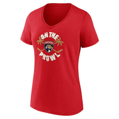Florida Panthers Women's Active Edge V-Neck T-Shirt - Red | US 202545484