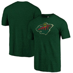 Minnesota Wild Distressed Logo Tri-Blend T-Shirt - Green | US 202545494