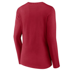 Montreal Canadiens Women's Primary Logo Long Sleeve V-Neck T-Shirt - Red | US 202545507