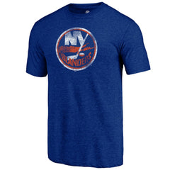 New York Islanders Distressed Logo Tri-Blend T-Shirt - Royal | US 202545530