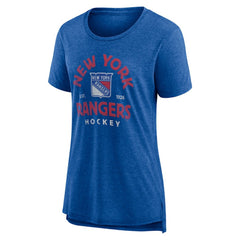 New York Rangers Women's Vintage Arch Tri-Blend T-Shirt - Blue | US 202545542