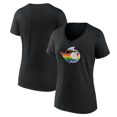 Ottawa Senators Women's NHL Pride V-Neck T-Shirt - Black | US 202545547