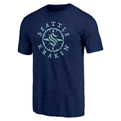 Seattle Kraken Shoot to Score Tri-Blend T-Shirt - Deep Sea Blue | US 202545564