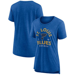 St. Louis Blues Women's Vintage Arch Tri-Blend T-Shirt - Blue | US 202545570