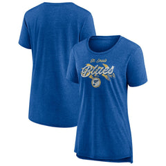 St. Louis Blues Women's Hit the Ice Tri-Blend T-Shirt - Blue | US 202545571