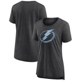 Tampa Bay Lightning Women's Pond Hockey Tri-Blend T-Shirt - Gray | US 202545572
