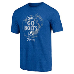 Tampa Bay Lightning Shoot to Score Tri-Blend T-Shirt - Blue | US 202545574