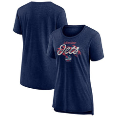 Winnipeg Jets Women's Hit the Ice Tri-Blend T-Shirt - Navy | US 202545604