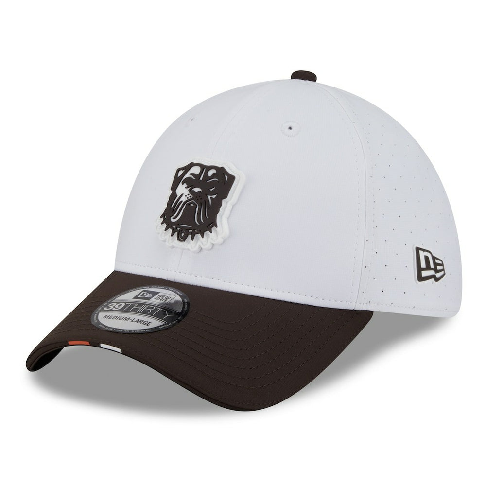 Cleveland Browns New Era 2025 NFL Training Camp 39THIRTY Flex Hat - White/Brown Hats