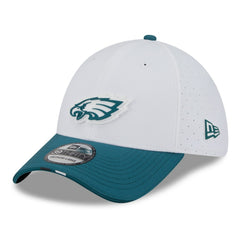 Philadelphia Eagles New Era 2025 NFL Training Camp 39THIRTY Flex Hat - White/Midnight Green Hats