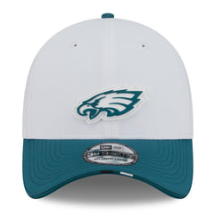 Philadelphia Eagles New Era 2025 NFL Training Camp 39THIRTY Flex Hat - White/Midnight Green Hats