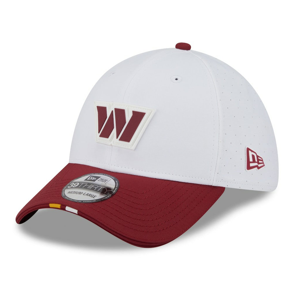 Washington Commanders New Era 2025 NFL Training Camp 39THIRTY Flex Hat - White/Burgundy Hats