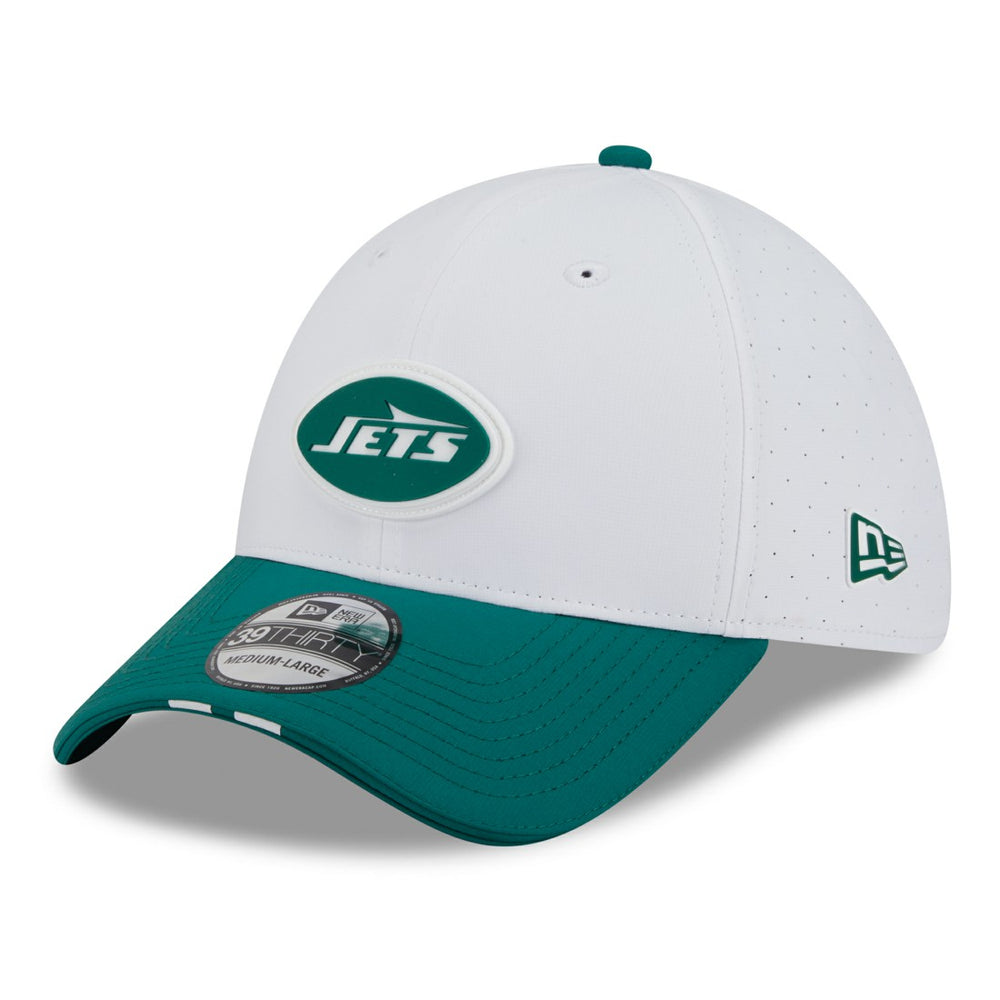 New York Jets New Era 2025 NFL Training Camp 39THIRTY Flex Hat - White/Green Hats
