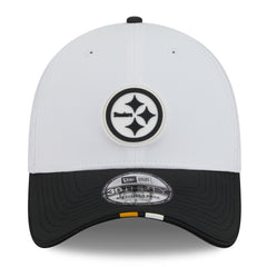 Pittsburgh Steelers New Era 2025 NFL Training Camp 39THIRTY Flex Hat - White/Black Hats