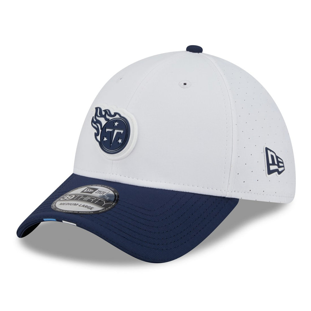 Tennessee Titans New Era 2025 NFL Training Camp 39THIRTY Flex Hat - White/Navy Hats