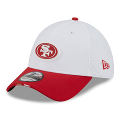 San Francisco 49ers New Era 2025 NFL Training Camp 39THIRTY Flex Hat - White/Scarlet Hats