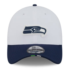 Seattle Seahawks New Era 2025 NFL Training Camp 39THIRTY Flex Hat - White/College Navy Hats