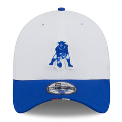 New England Patriots New Era 2025 NFL Training Camp Throwback Logo 39THIRTY Flex Hat - White/Royal Hats