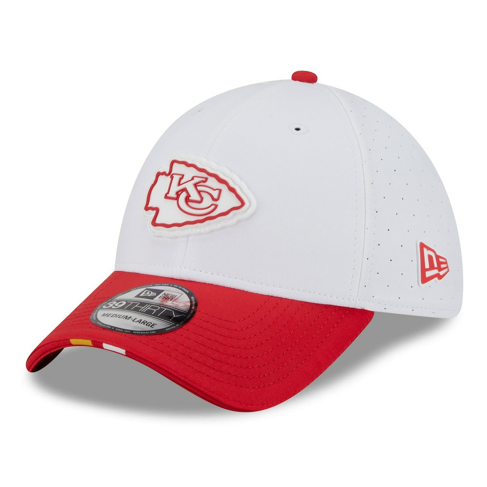 Kansas City Chiefs New Era 2025 NFL Training Camp 39THIRTY Flex Hat - White/Red Hats