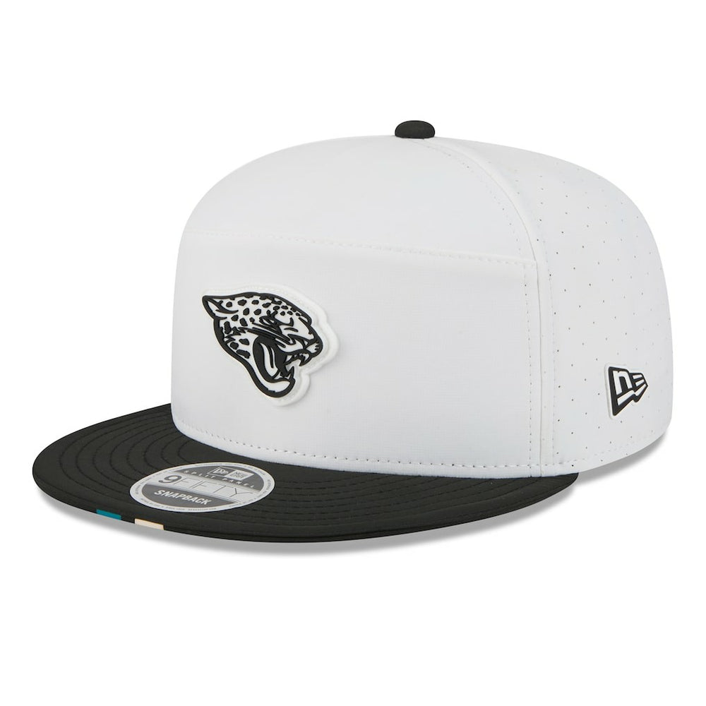 Jacksonville Jaguars New Era 2025 NFL Training Camp Split Panel 9FIFTY Snapback Hat - White/Black Hats