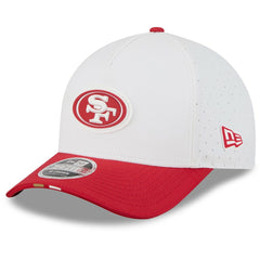 San Francisco 49ers New Era 2025 NFL Training Camp A-Frame 9FORTY Adjustable Hat - White/Scarlet Hats
