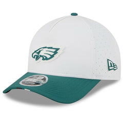Philadelphia Eagles New Era 2025 NFL Training Camp A-Frame 9FORTY Adjustable Hat - White/Midnight Green Hats