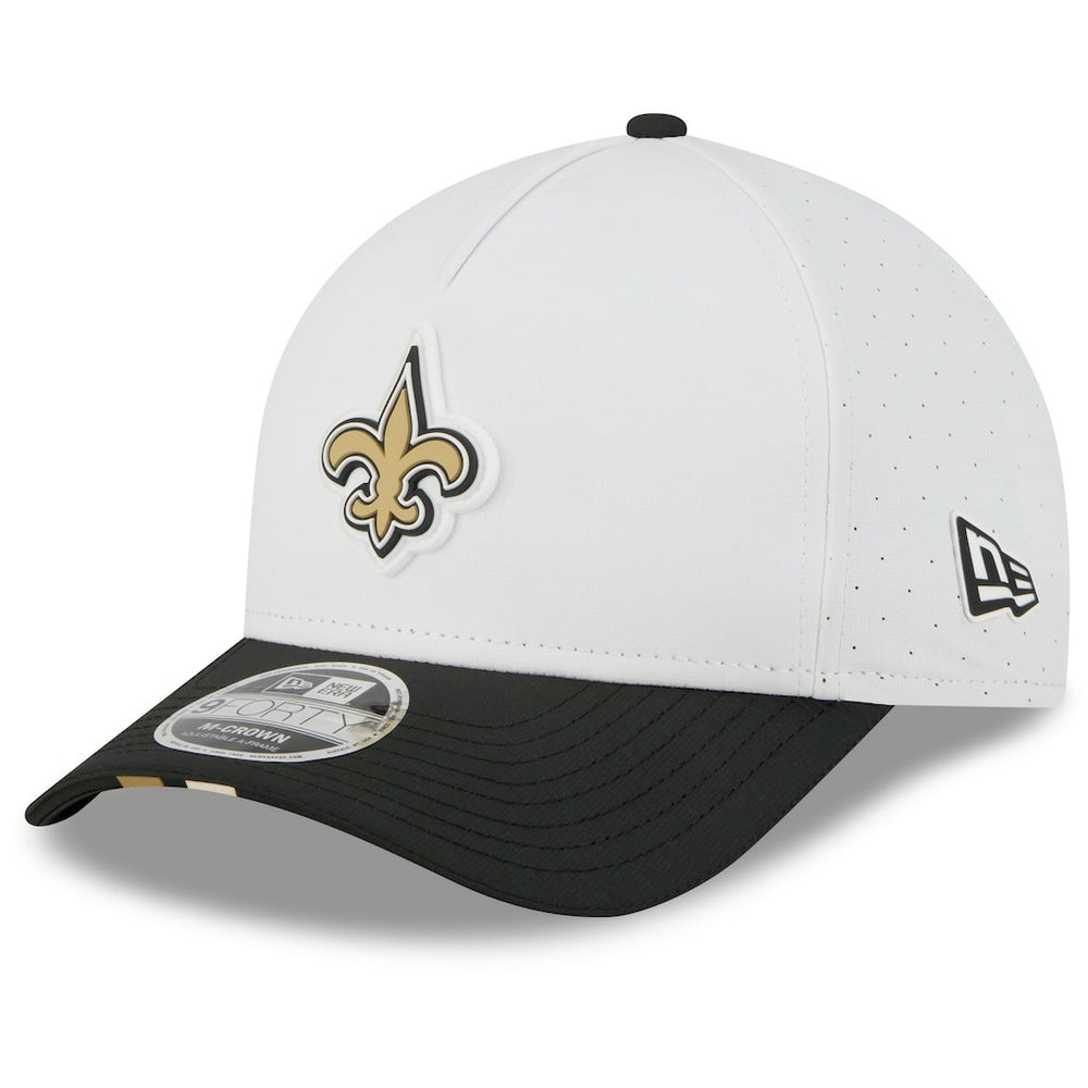 New Orleans Saints New Era 2025 NFL Training Camp A-Frame 9FORTY Adjustable Hat - White/Black Hats