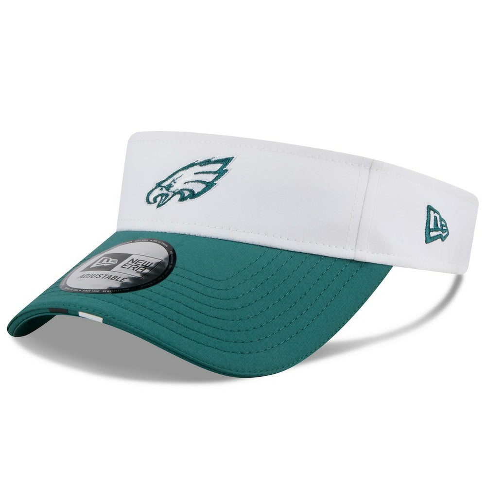 Philadelphia Eagles New Era 2025 NFL Training Camp Adjustable Visor - White/Midnight Green
