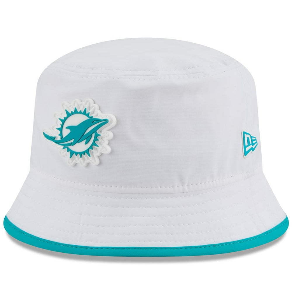 Miami Dolphins New Era 2025 NFL Training Camp Stretch Bucket Hat - White Hats