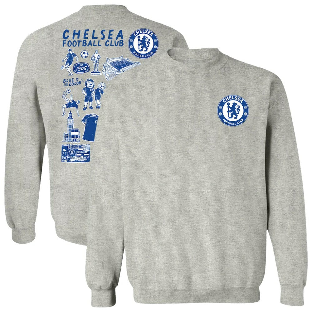 Chelsea Vive La Fete Women's Impressions Artwork Pullover Sweatshirt Gray