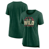 Minnesota Wild Women's Shout Out Tri-Blend T-Shirt - Green | US 202551191