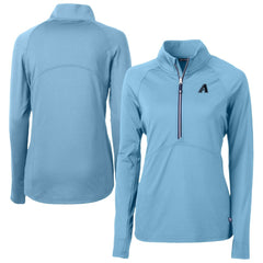 Arizona Diamondbacks Cutter & Buck Women's Raglan Adapt Eco Knit Stretch Recycled Half-Zip Top - Powder Blue Tops