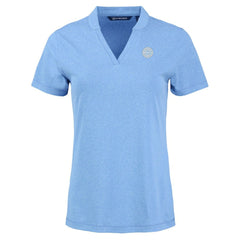 Chicago Cubs Cutter & Buck Forge Heathered Stretch Blade Top - Heather Powder Blue Tops