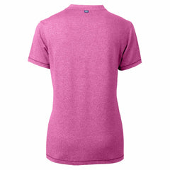 Milwaukee Brewers Cutter & Buck Forge Heathered Stretch Blade Top - Light Pink Tops