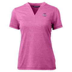 Philadelphia Phillies Cutter & Buck Forge Heathered Stretch Blade Top - Light Pink Tops