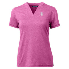 San Diego Padres Cutter & Buck Forge Heathered Stretch Blade Top - Light Pink Tops