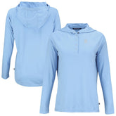 Detroit Tigers Cutter & Buck Women's Coastline Epic Comfort Eco Recycled Long Sleeve Hoodie T-Shirt - Powder Blue Hoodies