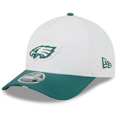 Philadelphia Eagles New Era Youth 2025 NFL Training Camp A-Frame 9FORTY Adjustable Hat - White/Midnight Green Hats