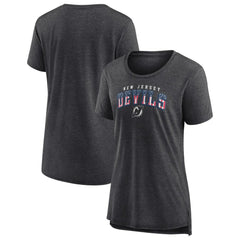New Jersey Devils Women's Proud Tri-Blend T-Shirt - Gray | US 202552487