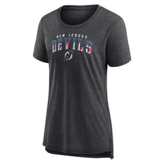 New Jersey Devils Women's Proud Tri-Blend T-Shirt - Gray | US 202552487