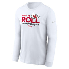 Kansas City Chiefs 2024 AFC West Division Champions Locker Room Trophy Collection Long Sleeve T-Shirt - White T-shirts
