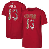 Brock Purdy San Francisco 49ers Outerstuff Youth Mainliner Drip Player Name & Number T-Shirt - Scarlet T-shirts